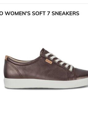 Ecco Soft 7 Sneaker Shoes Leather Lace Up SZ 40 US 9-9.5 Brown Mahogany NWOT